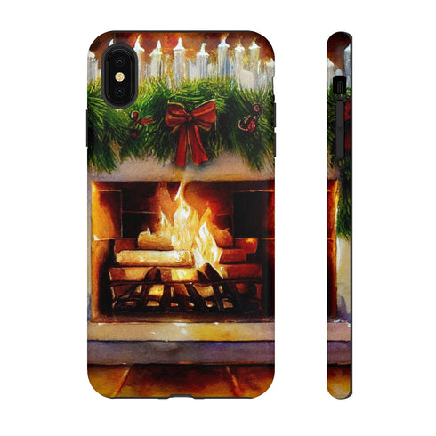Candles on the Hearth Decorated for Christmas - Impact Resistant Phone Case iPhone XS MAX Matte